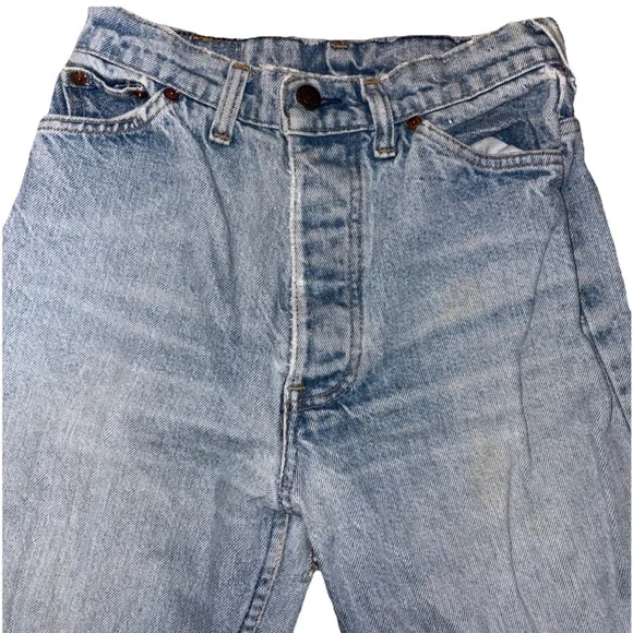 Rare Vintage 1980s 501 Button Levis Denim Jeans Orange Tab Women SZ 24/32 Inseam - Picture 2 of 11